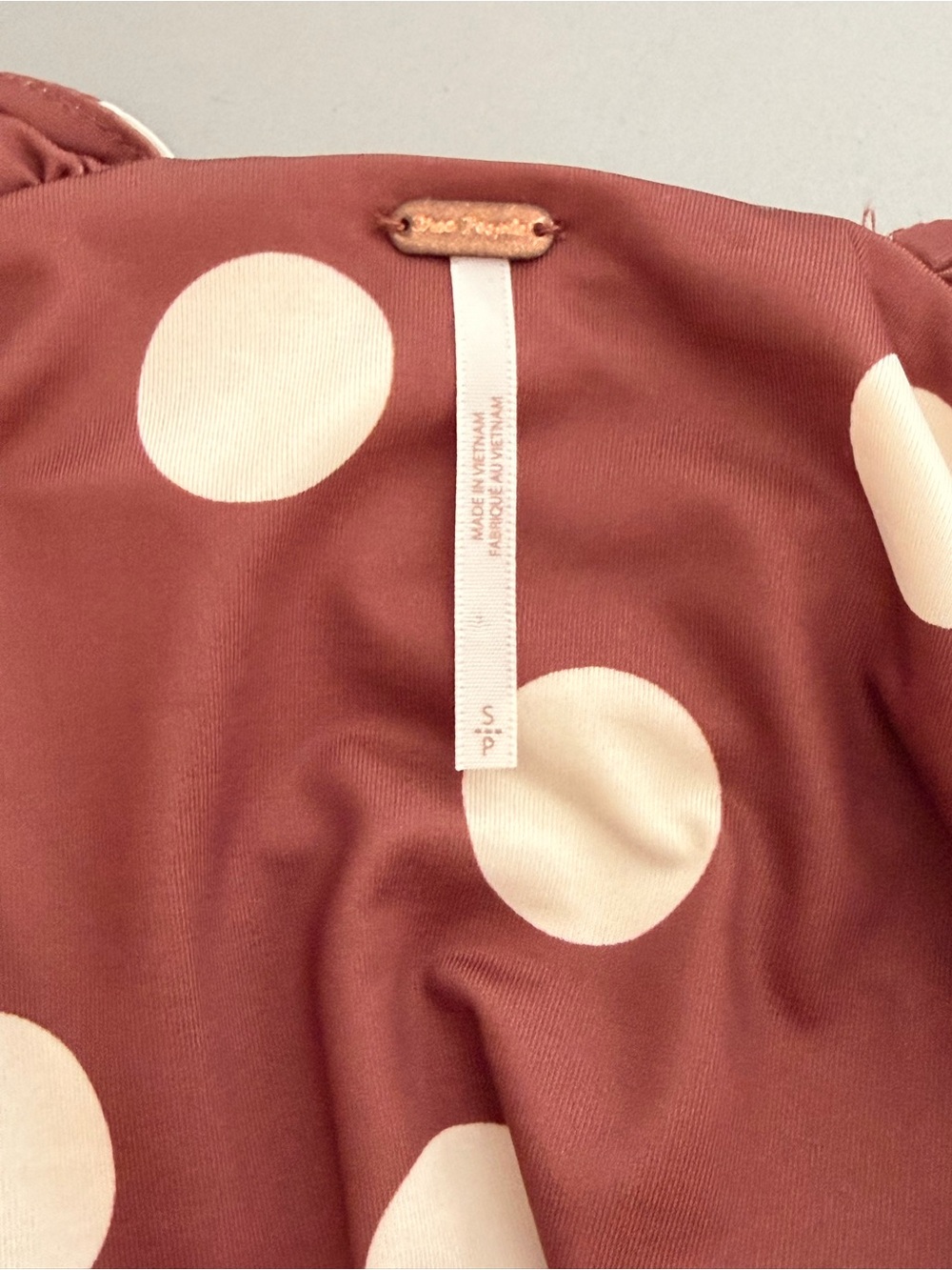 Free People Brown Polka Dot Sleeveless V-Neck Mini Dress - Picture 5 of 5